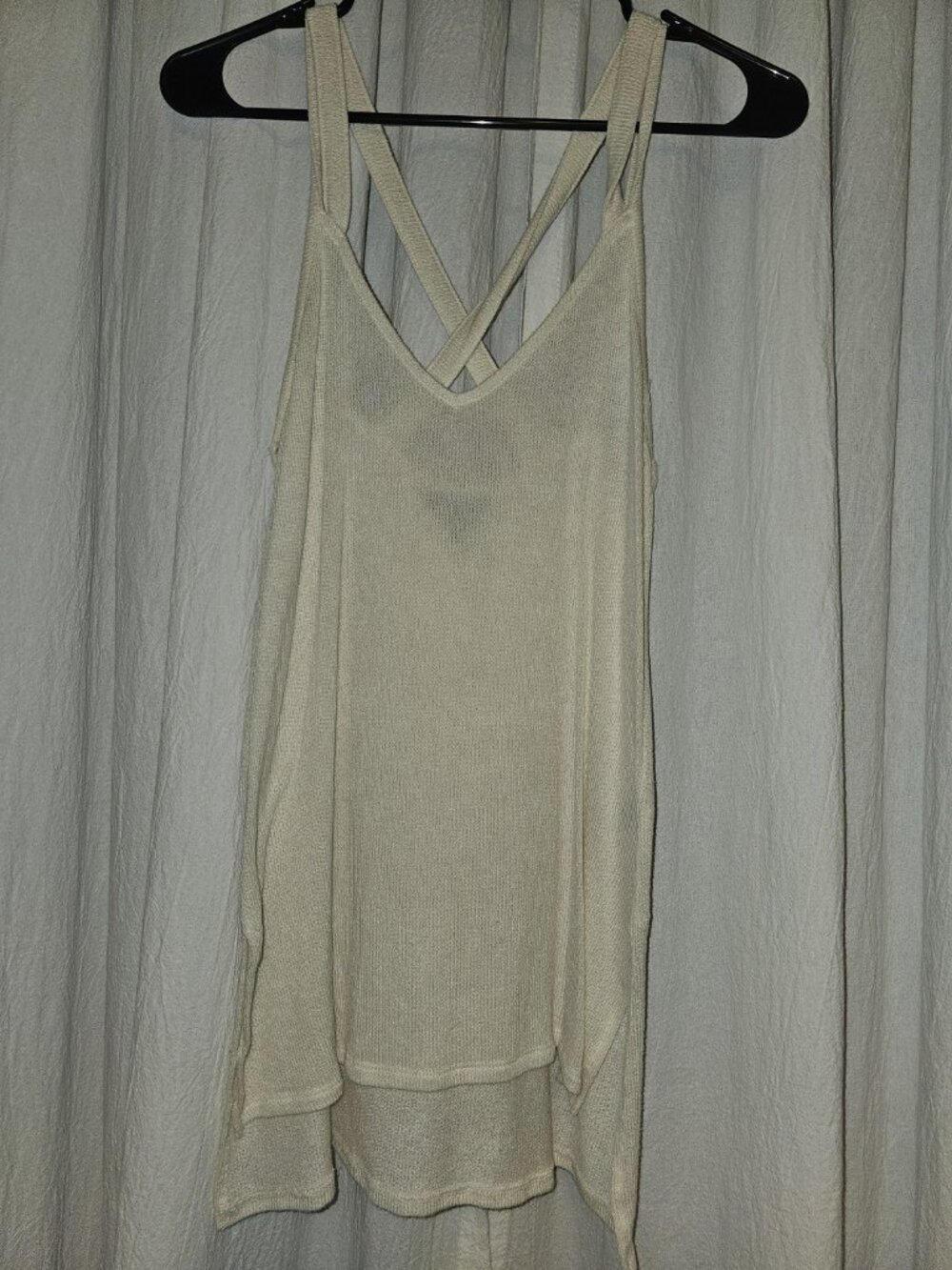 Express Ivory Strappy V-Neck High Low Tank Top Size S